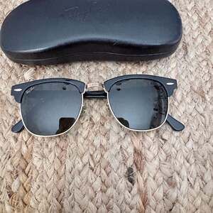 Vintage B&L Ray-Ban Clubmaster W1115 Black Gold G-15 Sunglasses